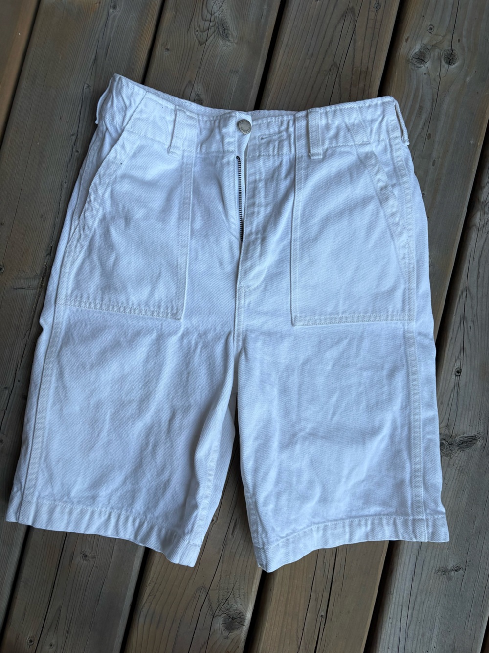 White High-Rise Utility Pants